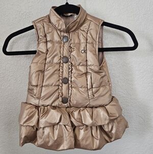 Calvin Klein Metallic Gold Puffer Dress